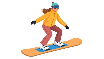 Fototapeta premium A snowboarder in action, enjoying a winter sport adventure.
