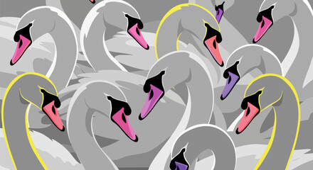Vector swan pattern background © Design