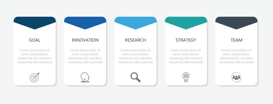 Creative concept for infographic with 5 steps, can be used for workflow, business information, and web graphic design, vector illustration.