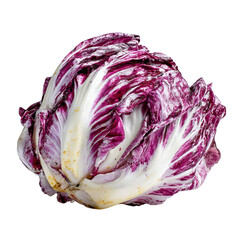 Obraz premium PNG of Fresh radicchio with vibrant purple and white leaves, perfect for salads.