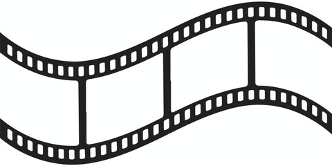 Fototapeta premium Wavy Black Film Strip with Empty Frames on White Background qecyatqyq6emk7b7eq 0019