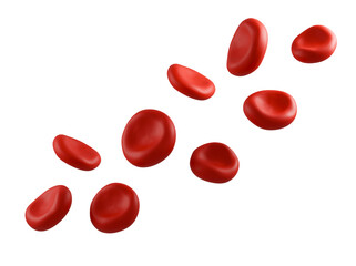 3D Blood Drop with Red Cells Isolated PNG Transparent Background