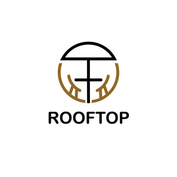 Rooftop restaurant cafe logo design