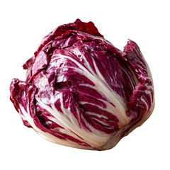 Obraz premium PNG of Fresh radicchio head with vibrant purple and white hues