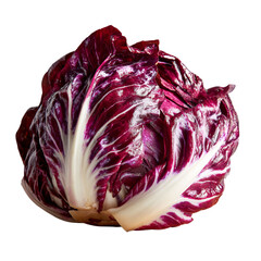 Obraz premium PNG of Fresh red radicchio with vibrant purple hues and crisp white veins.