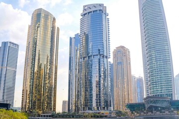 Fototapeta premium Dubai cityscape with modern glass skyscrapers