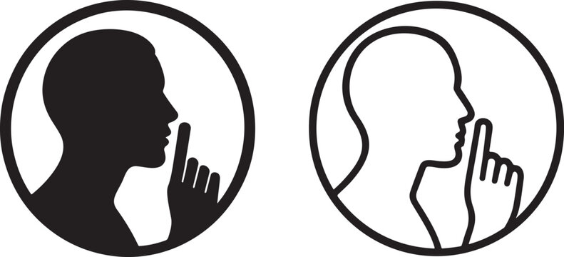 Premium silence quiet zone icon.