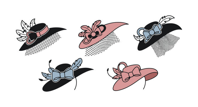 Fascinator Line art vector modern smooth minimal illustration