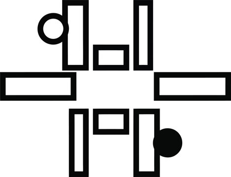 Geometric shapes form abstract composition wqe 302