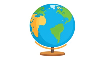 Earth Globe Illustration - A Detailed View of Continents and Oceans.