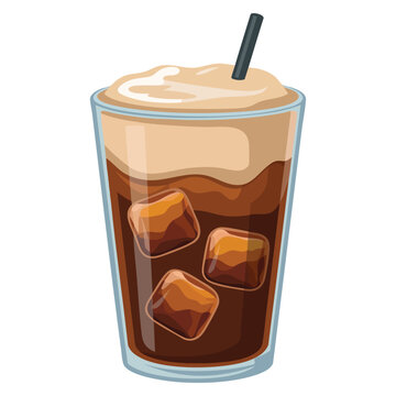 Freddo espresso Greek iced coffee flat color vector illustration template design perfect for cafe menu beverage branding summer drink promotion and coffee shop themes