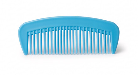 Light Blue Plastic Comb Isolated on White Background for Hair Care and Styling