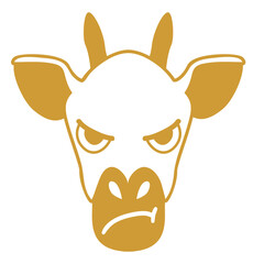 Obraz premium Giraffe angry head muzzle stroke