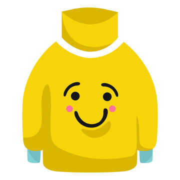 Sweater pullover smile flat