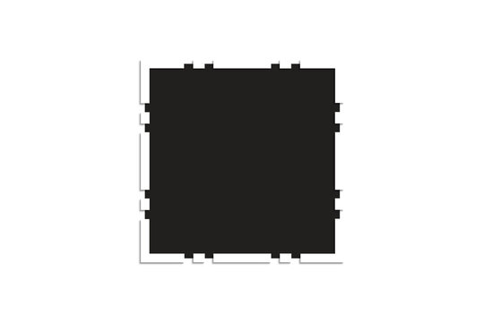 Isolated black metal hard disk drive storage case with a blank silver frame for business travel equipment or presentation technology