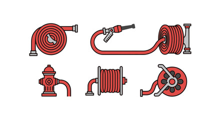 Fire Hose Line art soft elegant style illustration © Ramjan