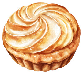 Fototapeta premium PNG Religieuse dessert illustration watercolor.