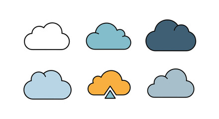 Obraz premium Cloud Line art modern soft color vector