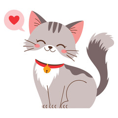 Fototapeta premium Happy kitten vector illustration with cute cat character perfect for cartoon design mascot logo sticker print children book and playful pet artwork