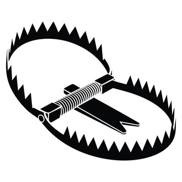 Hunting symbol trap icon in black style isolated on white background stock vector illustration perfect for outdoor activity and nature themes
