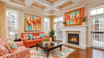 Fototapeta premium Tangerine interior color scheme