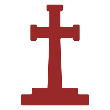 Cross gravestone silhouette