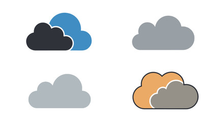Obraz premium Cloud shadow Line art vector abstract clean style illustration