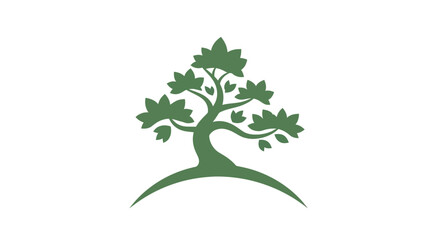 Obraz premium Green tree illustration on white background