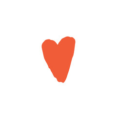Obraz premium Hand-Drawn Red-Orange Heart Casual Artistic Love Symbol on White Background