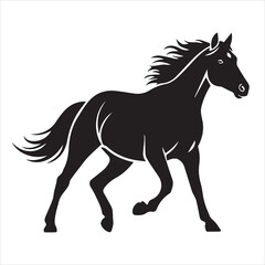 Obraz premium icon running horse vector illustration. horse silhouette isolated on white