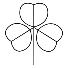 Naklejka premium Leaf geometric thin heart shaped three stroke