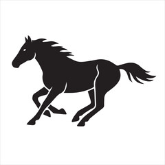 Fototapeta premium icon running horse vector illustration. horse silhouette isolated on white