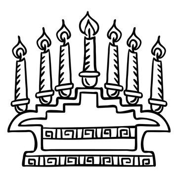 Kwanzaa candles hand drawn