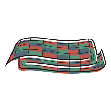 Kwanzaa symbols mkeka color stroke