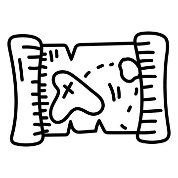 Treasure map illustration stroke
