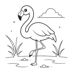 Obraz premium Cute Flamingo Standing in Nature Scene