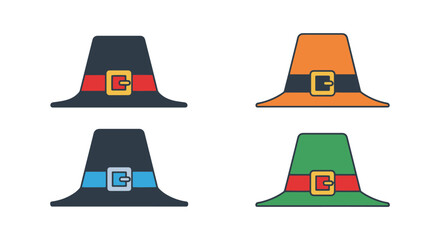 Pilgrim Hat Line art vector abstract bright tone