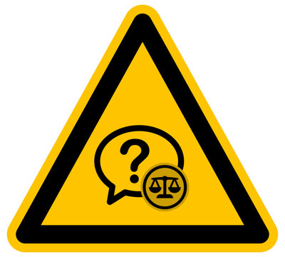 Se&ntilde;al de consulta legal y preguntas frecuentes sobre justicia y derecho ilustraci&oacute;n de vector