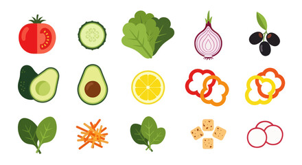 Fresh vegetables and ingredients illustration