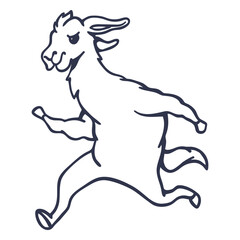 Fototapeta premium Llama running stroke cartoon