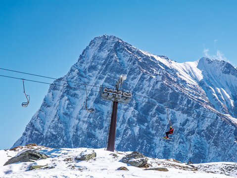 Ski slope in the alps of Dufourspitze