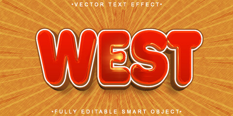  West Sunset Landscape Typography Vector Fully Editable Smart Object Text Effect