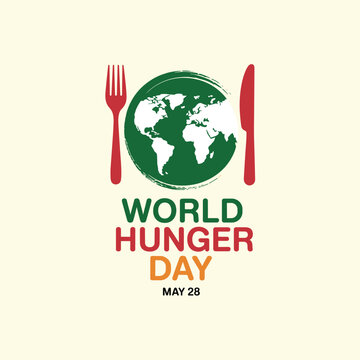 World Hunger Day Global Food Crisis Awareness with Fork Knife Earth