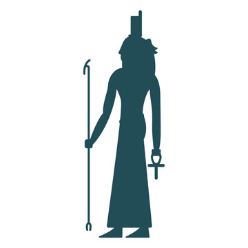 Egyptian gods isis silhouette