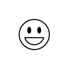 Fototapeta premium Bold Black Outline Open Mouth Smiley Face Icon