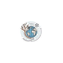 Fototapeta premium Earth Icon Showing Seasons and Weather Changes