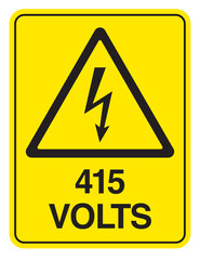 415 Volts Electrical Danger Sign