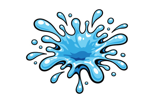 A vibrant splash of water bursting into numerous droplets against a plain background