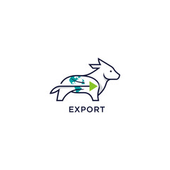 Obraz premium Abstract modern logo design combining a stylized bird and a kangaroo