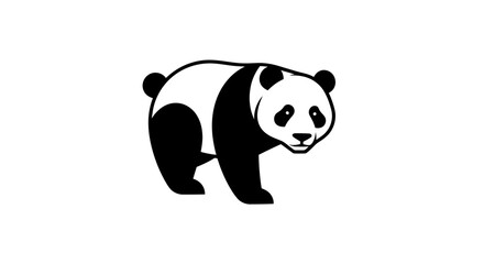 Stylized panda illustration on white © Corneto